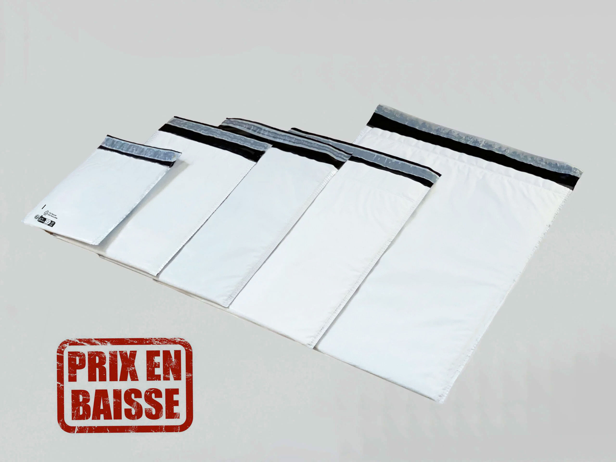 100 enveloppes bulles N°8 blanches pré timbrées lettre verte 250g (4.30€  tarif 2024)